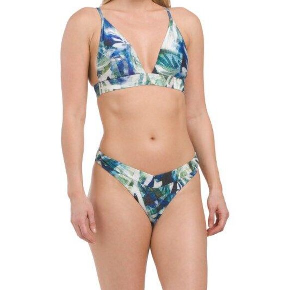 MILLY Tropical Paradise Bikini Top and Bottom Medium Multi $270 NWT